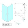 LORO štvorcová sprchová zástena 800x800 mm, rohový vstup