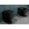 WC závesná misa Black Diamond Round, lesklá čierna