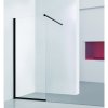Pevná sprchová zástena Walk-in Blackie, 1000 mm, čierne profily, číre bezpečnostné sklo