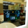 LED zrkadlo BRIGHT DIGITAL 80x65 cm, počasie, ukazovateľ vonkajšej a vnútornej teploty, barometer
