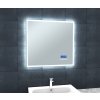 Zrkadlo s LED osvetlením 70x65 cm, bluetooth, hodinami, kalendárom, teplotou vzduchu a nastaviteľnou teplotou svetla
