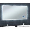 Zrkadlo s LED osvetlením 120x65 cm, bluetooth, hodinami, kalendárom, teplotou vzduchu a nastaviteľnou teplotou svetla