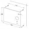 Zrkadlo s LED osvetlením kozmetickým zrkadlom a hodinami, 800 x 650 mm, nastaviteľná teplota osvetlenie