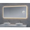 Zrkadlo s LED osvetlením kozmetickým zrkadlom a hodinami, 1400 x 650 mm, nastaviteľná teplota osvetlenie