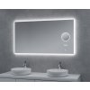 Zrkadlo s LED osvetlením kozmetickým zrkadlom a hodinami, 1400 x 650 mm, nastaviteľná teplota osvetlenie