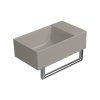 KUBE X keramické umývadlo 40x23cm, bez otvoru, pravé/ľavé, tortora mat