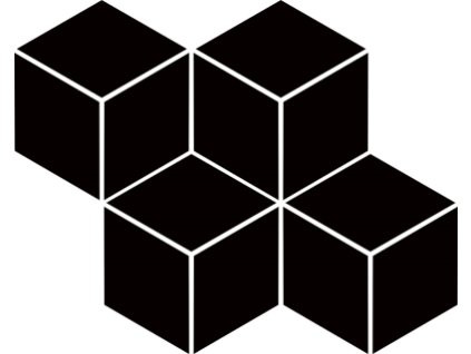 UNI MOZ Romb Hexagon Nero 20,4x23,8