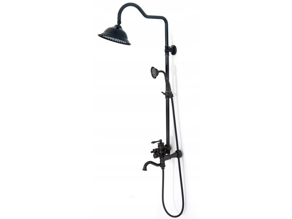 16921 rea vintage black sprchovy set s bateriou