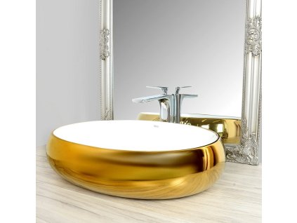 16414 rea melania 60x41 gold white pultove umyvadlo