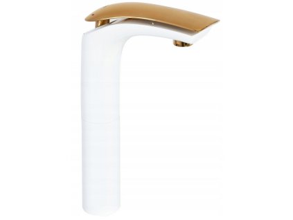 16543 rea fabiene white gold umyvadlova pultova stojaca bateria