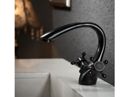 16639 rea retro old black umyvadlova stojaca bateria