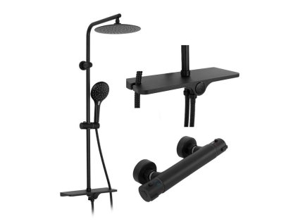 17302 rea mike black sprchovy set s termostatickou bateriou