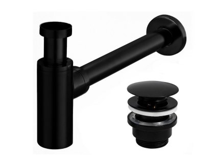 17470 rea set sifon black s umyvadlovym vpustom klik klak univerzalny