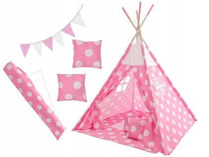17890 detsky stan teepee ruzovy 120 120 180