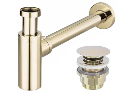 17899 rea set sifon l gold s umyvadlovym vpustom klik klak univerzalny