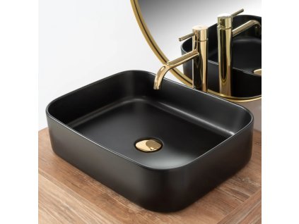 18139 rea kaya 46x36 black mat pultove umyvadlo