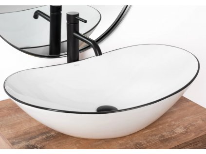 REA ROYAL 61x36 BLACK EDGE pultové umývadlo Rozmery (mm): 605x360x160