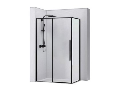 19054 rea solar black mat sprchovy kut 90 90 195