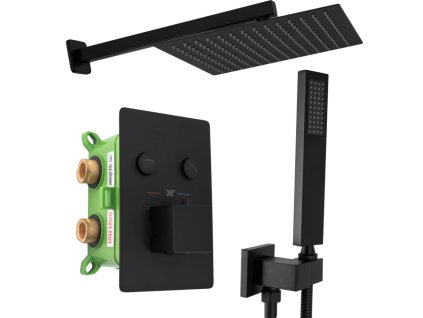 19189 rea fenix davis black podomietkovy termostaticky sprchovy set s podomietkovou bateriou