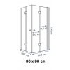 REA FOLD 90/90/190 sprchový kút