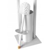 REA stojan na toaletný papier s WC kefou WHITE/BAMBUS