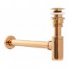 REA set sifón ROSE GOLD s umývadlovým vpustom klik-klak univerzálny