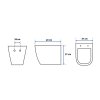 REA WC CARLO RIMLESS BLACK MAT so sedátkom  Rozmery (mm): 370x490x370