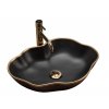 REA PEARL 52x38 BLACK GOLD EDGE pultové umývadlo  Rozmery (mm): 515x375x135