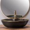 REA PEARL 52x38 BLACK GOLD EDGE pultové umývadlo  Rozmery (mm): 515x375x135