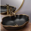 REA PEARL 52x38 BLACK GOLD EDGE pultové umývadlo  Rozmery (mm): 515x375x135