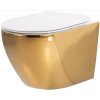 REA WC CARLO RIMLESS GOLD/WHITE so sedátkom SLIM