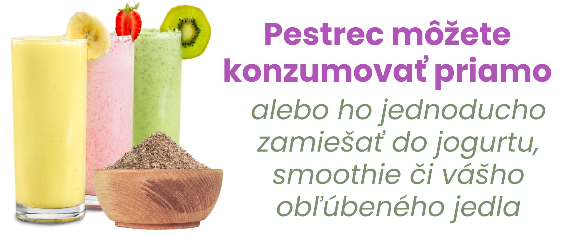 Pestrec mariánsky drvený v kombinácii s jogurtom, smoothie alebo jedlom pre podporu zdravia