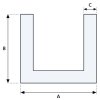 Technický nákres – Hliníkový profil U 30x30x2 mm