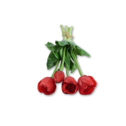 Umělé tulipány červené silikonové jako živé - 40cm