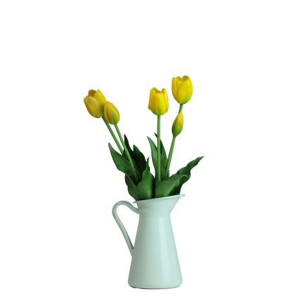 Umělé tulipány žluté silikonové jako živé - 40cm