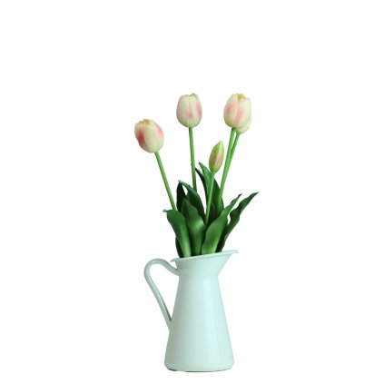Umělé tulipány žluto růžové silikonové jako živé - 40cm