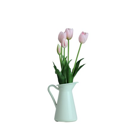 Umělé tulipány světle růžové silikonové jako živé - 40cm