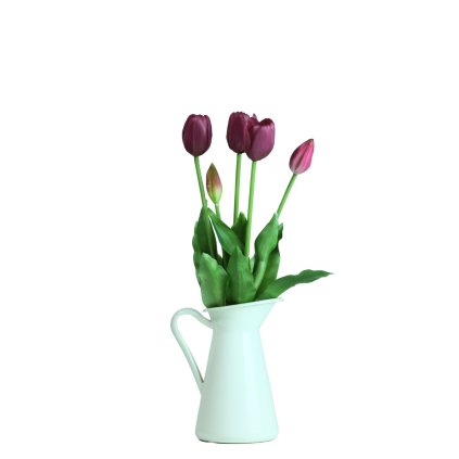 Umělé tulipány fialové silikonové jako živé - 40cm