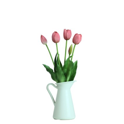 Umělé tulipány starorůžové silikonové jako živé - 40cm