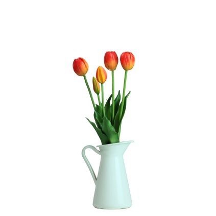 Umělé tulipány oranžové silikonové jako živé - 40cm