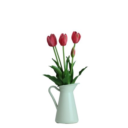 Umělé tulipány růžové silikonové jako živé - 40cm