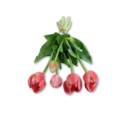 Umělé tulipány růžové silikonové jako živé - 40cm