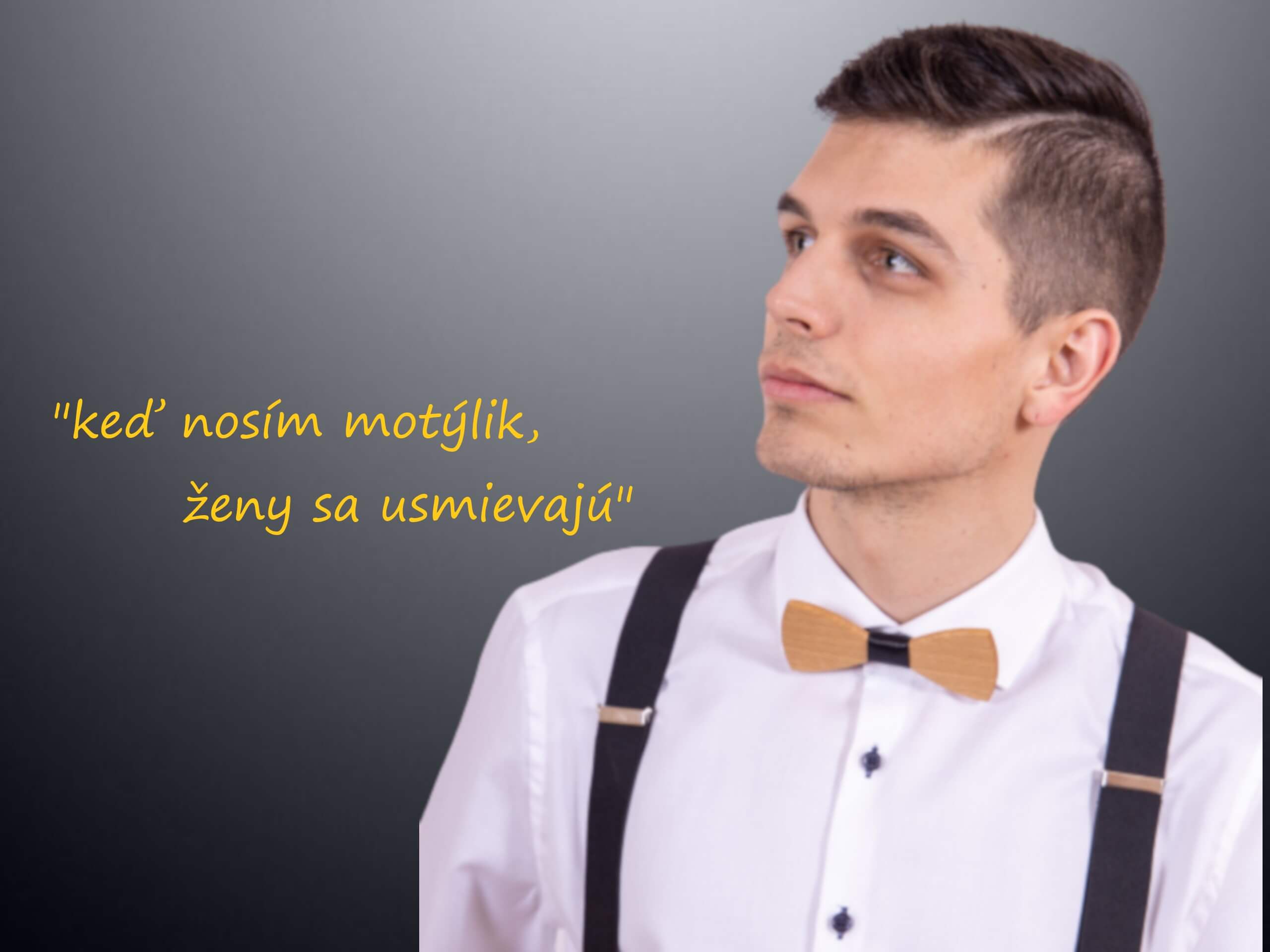 Elegantný drevený motýlik a traky