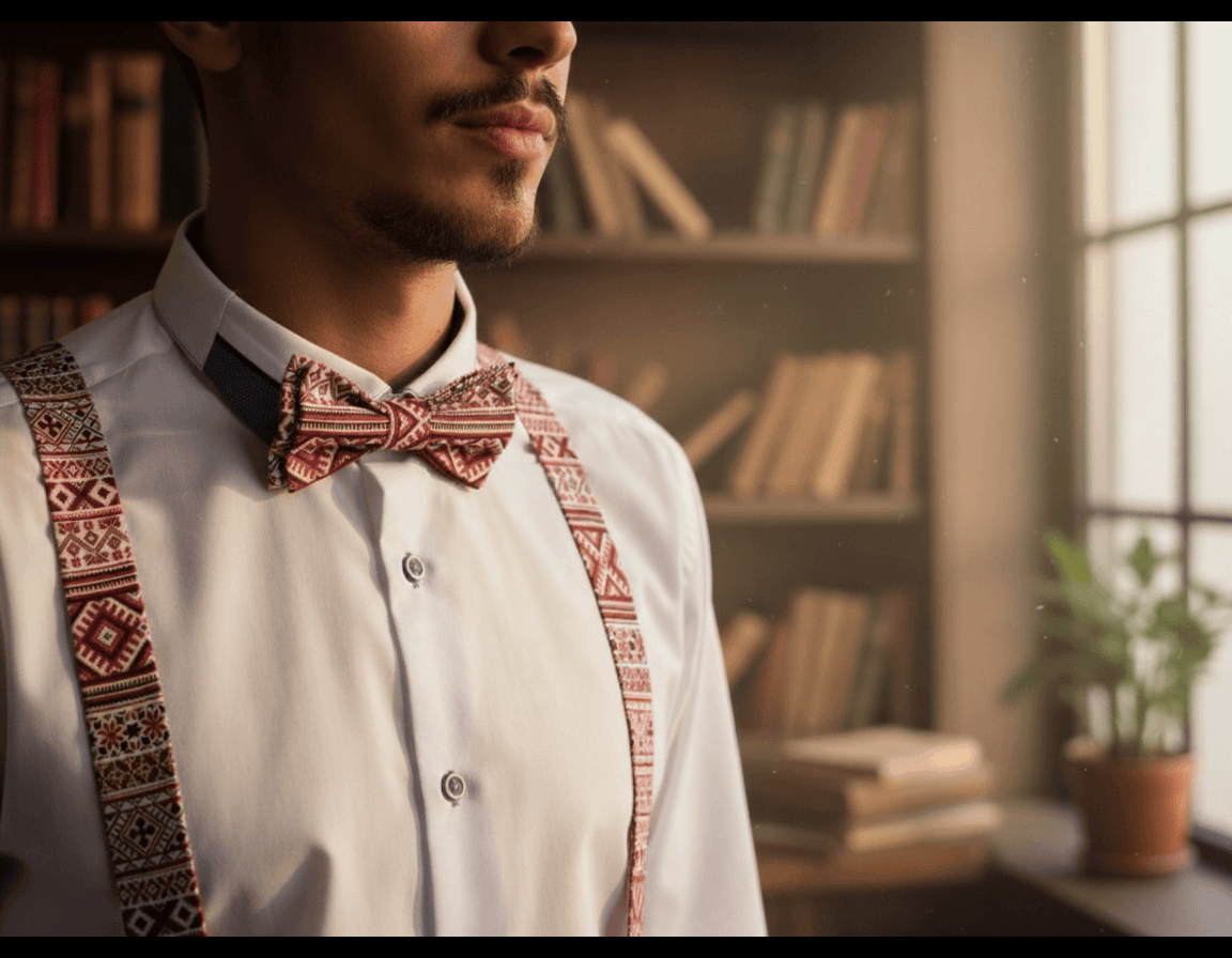 Elegantný pánsky motýlik a traky