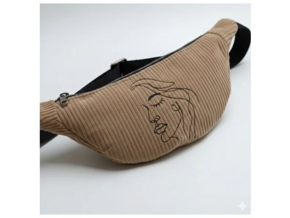 Hnedá semišová kabelka half moon