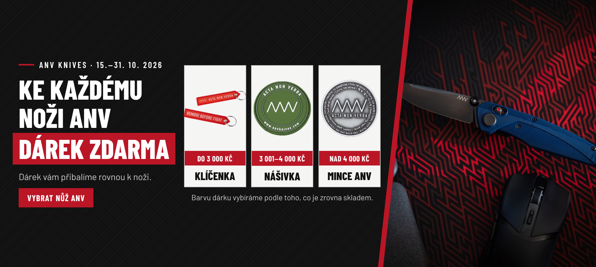 Dárek ke každému noži od ANV Knives