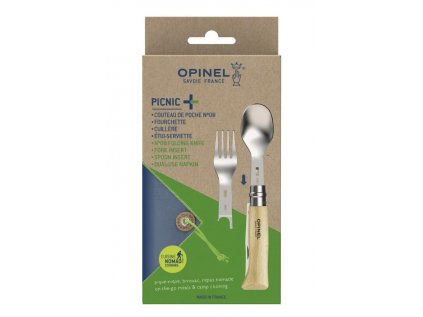 opinel kompletni sada picnic vcetne noze n 08 piknikový outdoor spork příbor