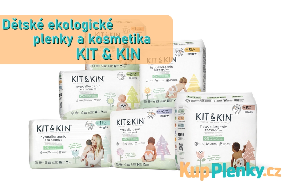 Dětské jednorázové ekologické plenky a kosmetika KIT & KIN