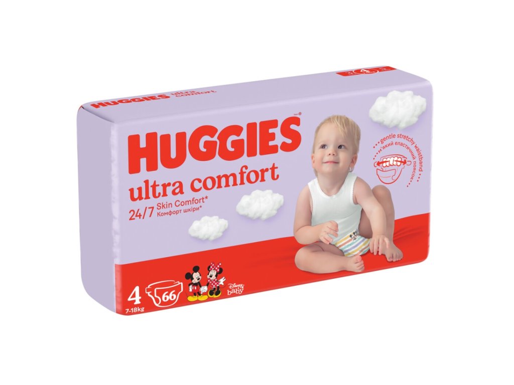Huggies Ultra Comfort Mega 4, 7-18 kg, 66 ks - Kupplenky.cz