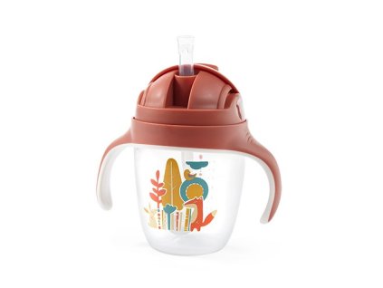 BABYONO Hrneček s brčkem 240ml - dívka
